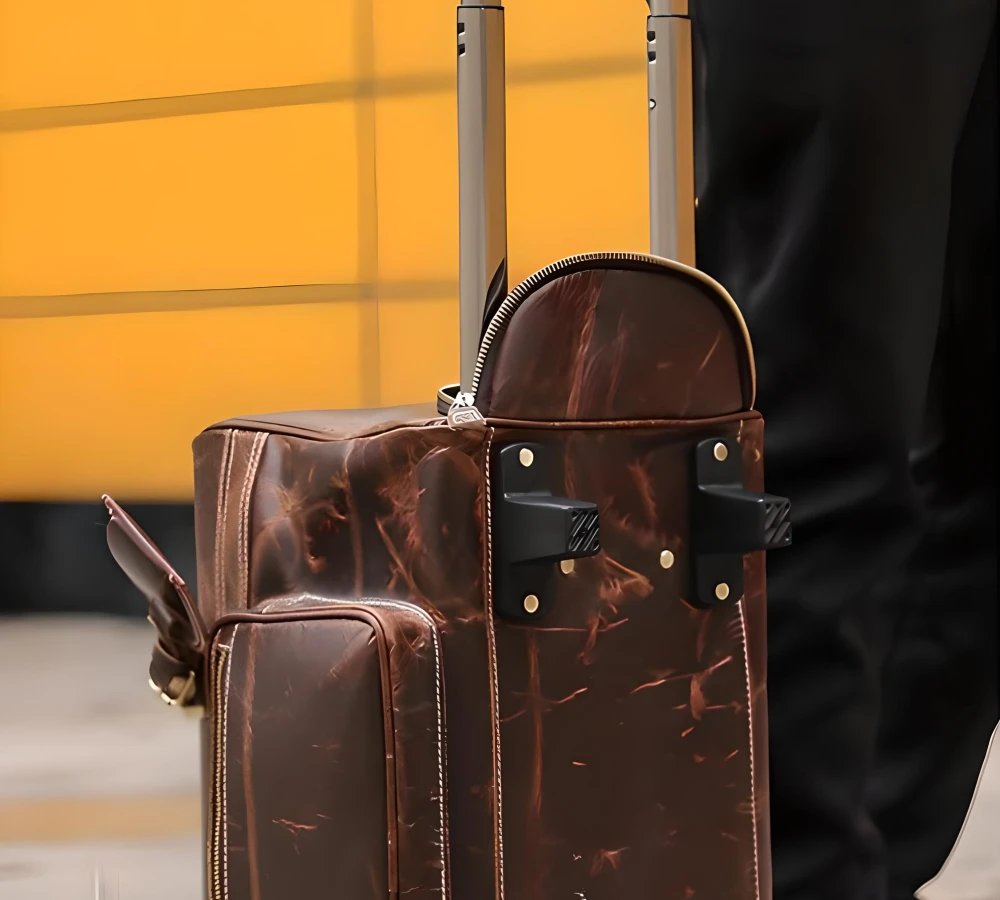 retro luggage with wheels